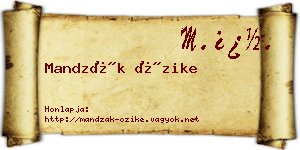 Mandzák Őzike névjegykártya